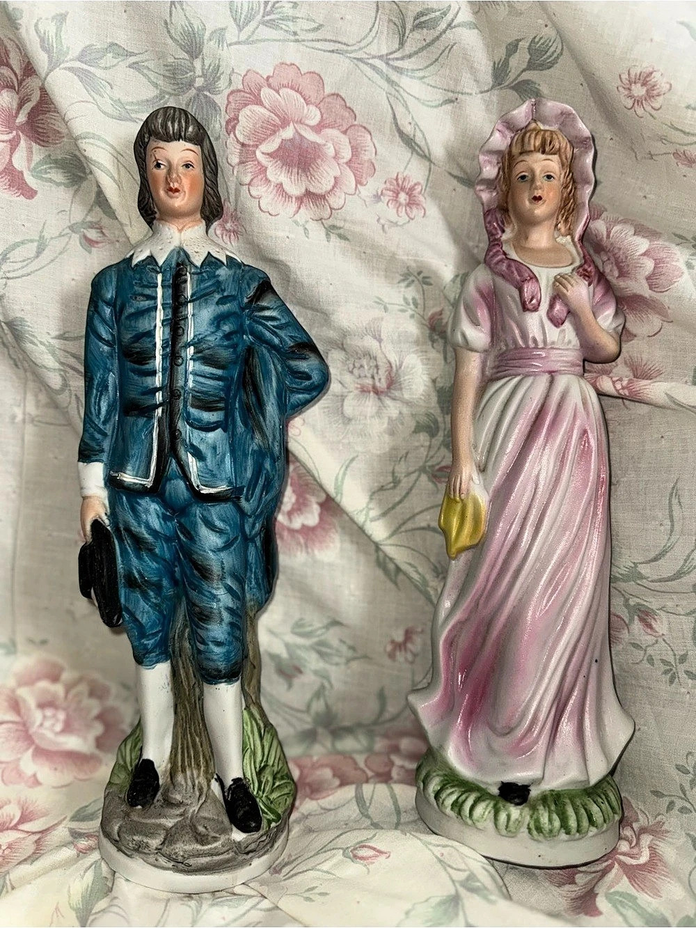 Vintage Boy Blue & Pinkie Figurine Set Decor